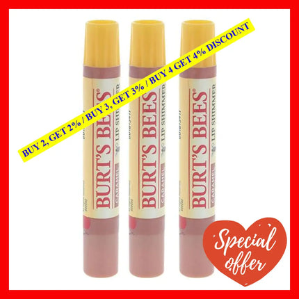 Burts Bees Lip Shimmer - Caramel By For Women 0.09 Oz Pack Of 3