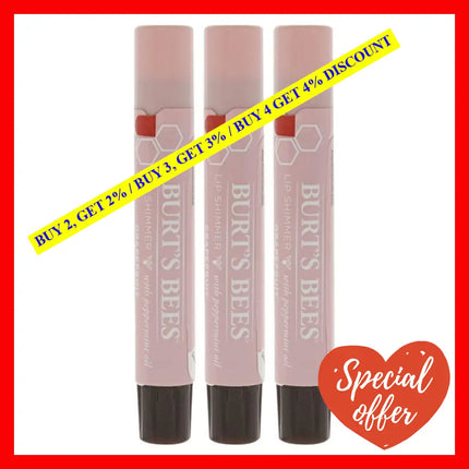 Burts Bees Lip Shimmer - Grapefruit By For Women 0.09 Oz Pack Of 3