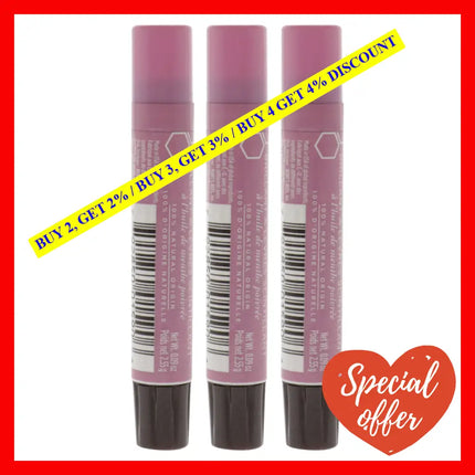 Burts Bees Lip Shimmer - Strawberry By For Women 0.09 Oz Pack Of 3