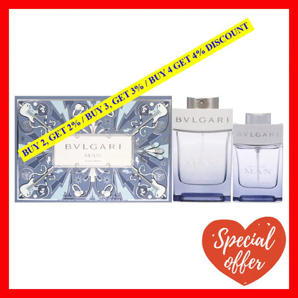 Bvlgari Man Glacial Essence By For Men - 2 Pc Gift Set 3.4Oz Edp Spray 0.5Oz