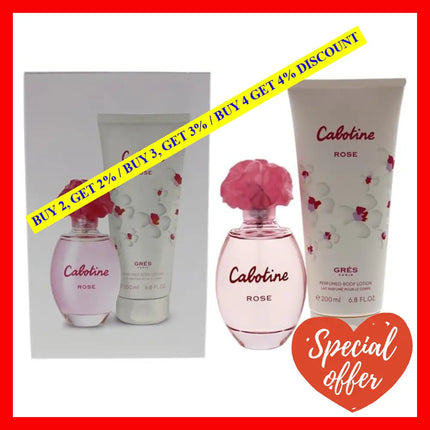 Cabotine Rose By Parfums Gres For Women - 2 Pc Gift Set 3.4Oz Edt Spray 6.76Oz Perfumed Body Lotion