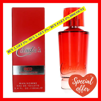 Candie’s Red By Candies 3.4 Oz Eau De Toilette Spray For Men