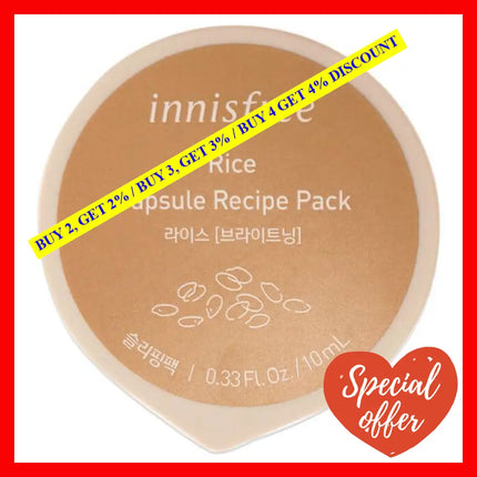 Capsule Recipe Pack Mask - Rice By Innisfree For Unisex 0.33 Oz