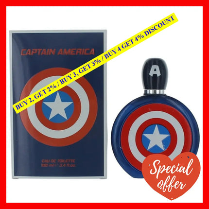 Captain America By Marvel 3.4 Oz Eau De Toilette Spray For Men