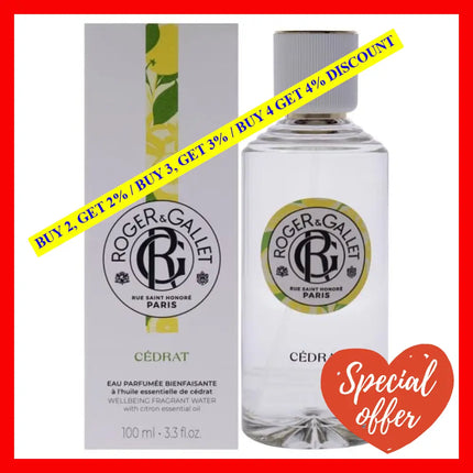 Cedrat Citron By Roger & Gallet For Unisex - 3.3 Oz Fresh Fragrant Water Spray