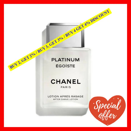 Chanel Egoiste Platinum 3.4 After Shave Lotion For Men