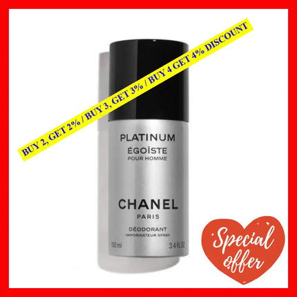 Chanel Egoiste Platinum 3.4 Deodorant Spray For Men