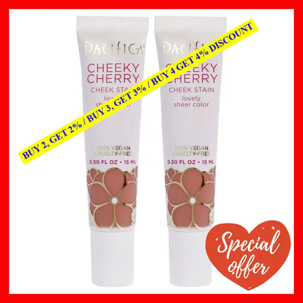 Cheeky Cherry Cheek Stain - Baby By Pacifica For Women 0.5 Oz Blush Pack Of 2