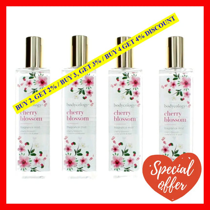 Cherry Blossom By Bodycology 4 Pack 8 Oz Fragrance Mist For Women