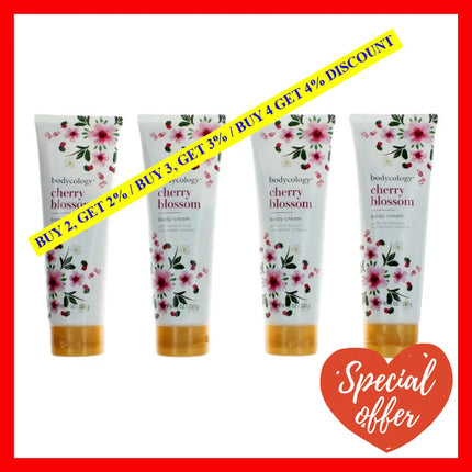 Cherry Blossom By Bodycology 4 Pack 8 Oz Moisturizing Body Cream For Women