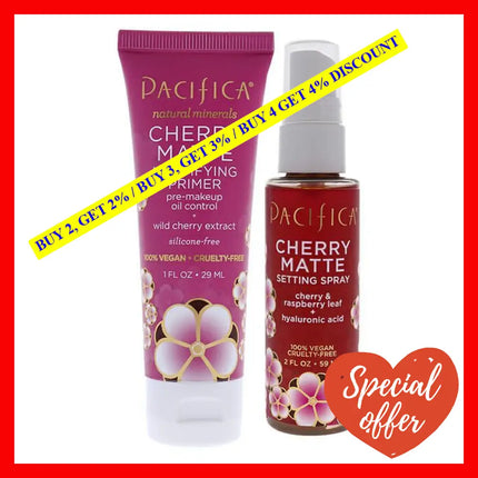 Cherry Matte Kit By Pacifica For Women - 2 Pc 1Oz Primer 2Oz Setting Spray