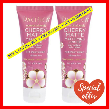 Cherry Matte Mattifying Primer By Pacifica For Women - 1 Oz Pack Of 2