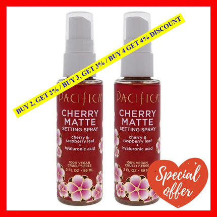 Cherry Matte Setting Spray By Pacifica For Women - 2 Oz Pack Of