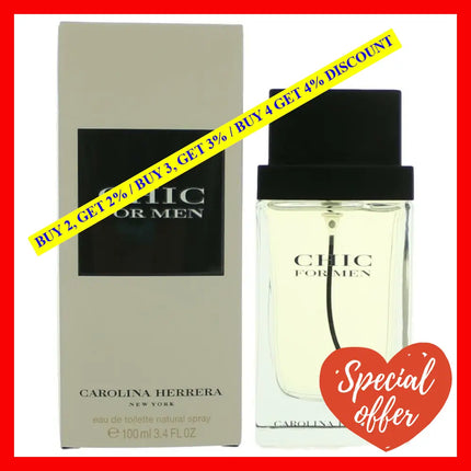 Chic By Carolina Herrera 3.4 Oz Eau De Toilette Spray For Men