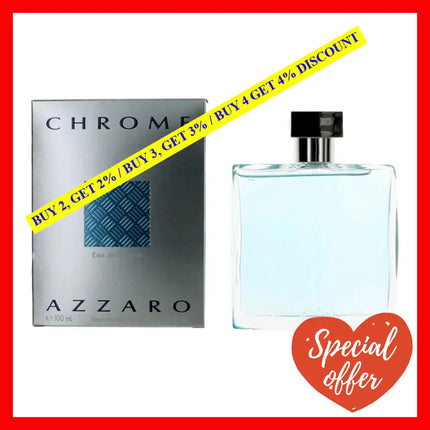 Chrome By Azzaro 3.4 Oz Eau De Toilette Spray For Men