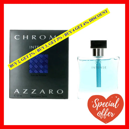 Chrome Intense By Azzaro 1.7 Oz Eau De Toilette Spray For Men