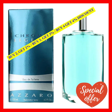 Chrome Legend By Azzaro 4.2 Oz Eau De Toilette Spray For Men