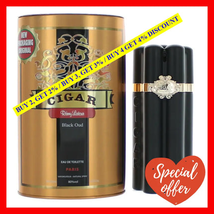 Cigar Black Oud By Remy Latour 3.3 Oz Eau De Toilette Spray For Men