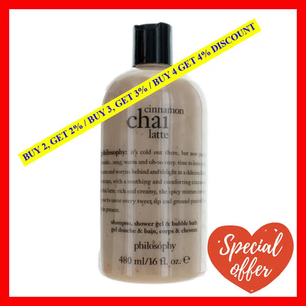 Cinnamon Chai Latte By Philosophy 16 Oz Shampoo Shower Gel And Bubble Bath For Women