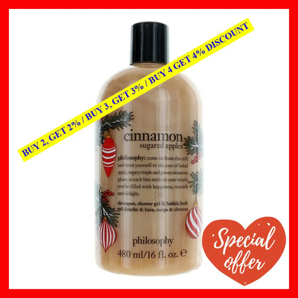 Cinnamon Sugared Apples By Philosophy 16 Oz Shampoo Shower Gel And Bubble Bath For Women