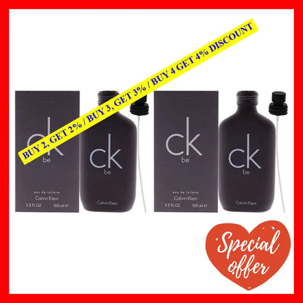 Ck Be By Calvin Klein For Unisex - 3.4 Oz Edt Spray Pack Of 2