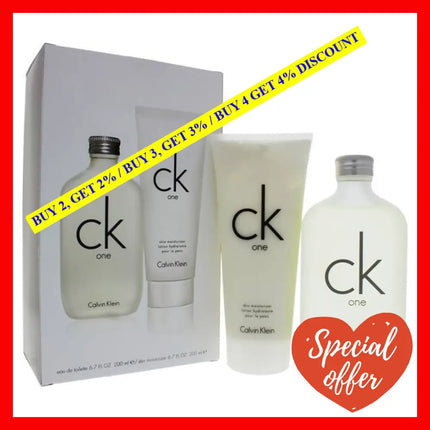 Ck One By Calvin Klein For Men - 2 Pc Gift Set 6.7Oz Edt Spray Skin Moisturizer