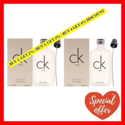 Ck One By Calvin Klein For Unisex - 3.4 Oz Edt Spray Pack Of 2