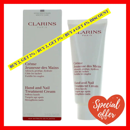 Clarins By 3.4 Oz Hand And Nail Treatment Cream