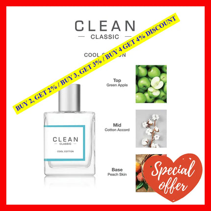 Clean Classic Cool Cotton Eau De Parfum 60 Ml