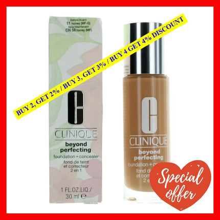 Clinique Beyond Perfecting By 1 Oz Foundation + Concealer - Cn 58 Honey