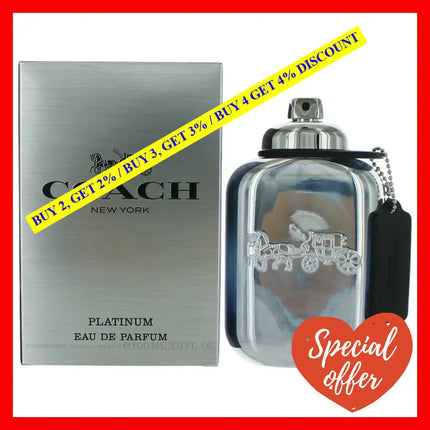 Coach Platinum By 3.3 Oz Eau De Parfum Spray For Men