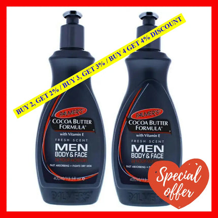 Cocoa Butter Men Body And Face Lotion - Pack Of 2 By Palmers For 13.5 Oz