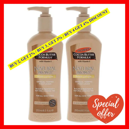 Cocoa Butter Natural Bronze Body Lotion - Pack Of 2 By Palmers For Unisex 8.5 Oz