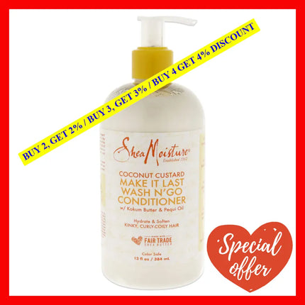 Coconut Custard Make It Last Wash N Go Conditioner By Shea Moisture For Unisex - 13 Oz