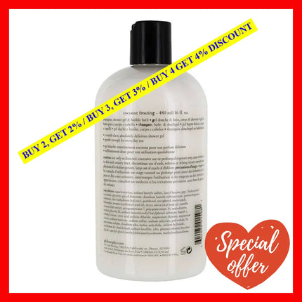 Coconut Frosting Shampoo Shower Gel And Bubble Bath By Philosophy For Unisex - 16 Oz Cleanser