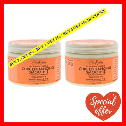 Coconut & Hibiscus Curl Enhancing Smoothie - Pack Of 2 By Shea Moisture For Unisex 12 Oz Cream