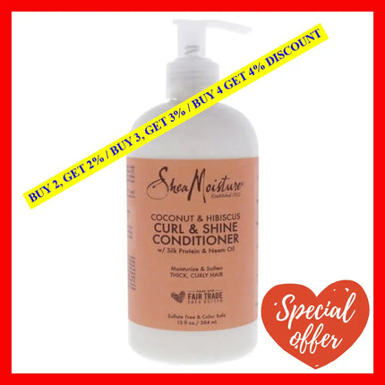 Coconut Hibiscus Curl Shine Conditioner By Shea Moisture For Unisex - 13 Oz