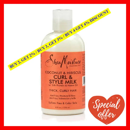 Coconut Hibiscus Curl Style Milk By Shea Moisture For Unisex - 8 Oz Cream