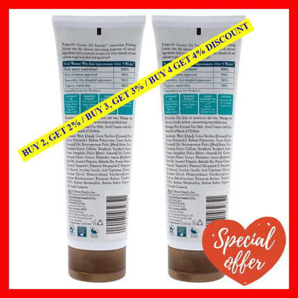 Coconut Oil Anti-Oxidant Firming Lotion - Pack Of 2 By Palmers For Unisex 8.5 Oz Body