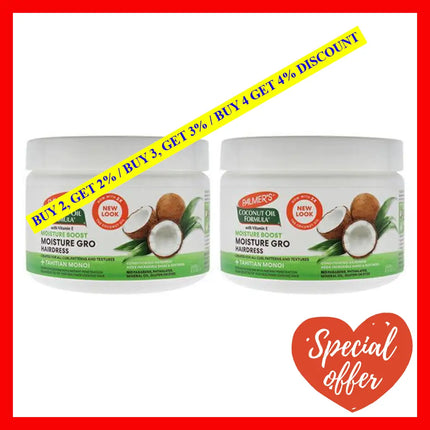 Coconut Oil Moisture Gro Hairdress - Pack Of 2 By Palmers For Unisex 8.8 Oz Treatment