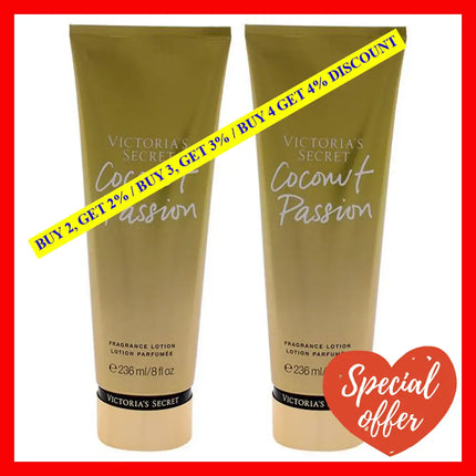 Coconut Passion Fragrance Lotion By Victorias Secret For Women - 8 Oz Pack Of 2