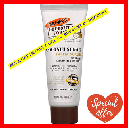 Coconut Sugar Facial Scrub - Pack Of 2 By Palmers For Unisex 3.17 Oz