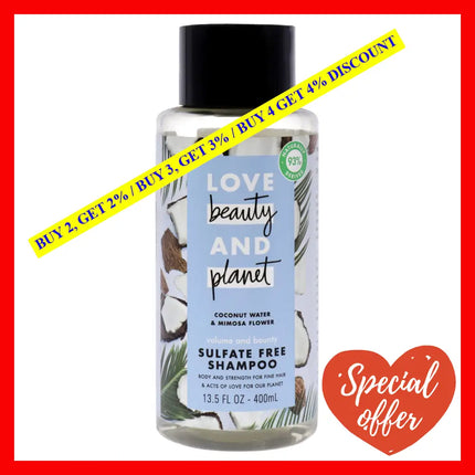 Coconut Water And Mimosa Flower Shampoo By Love Beauty Planet For Unisex - 13.5 Oz