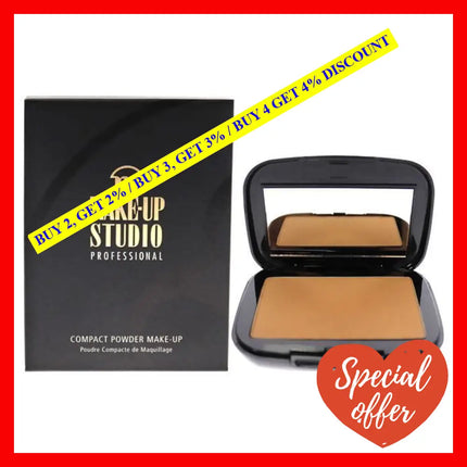 Compact Powder Foundation 3-In-1 - 3 Medium To Dark By Make-Up Studio For Women 0.35 Oz