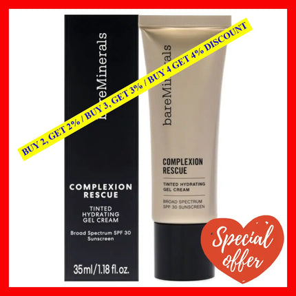 Complexion Rescue Tinted Hydrating Gel Cream Spf 30 - 02 Vanilla By Bareminerals For Women 1.18 Oz