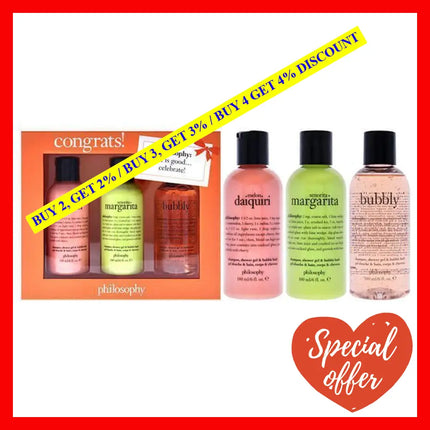 Congrats Set By Philosophy For Women - 3 Pc 6Oz Shampoo And Shower Gel Bubble Bath Senorita