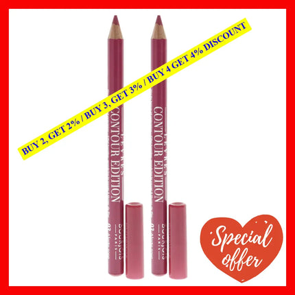 Contour Edition Lip Liner - 03 Alerte Rose By Bourjois For Women 0.04 Oz Pack Of 2