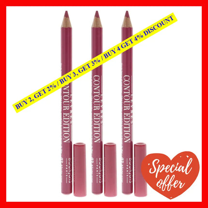 Contour Edition Lip Liner - 03 Alerte Rose By Bourjois For Women 0.04 Oz Pack Of 3