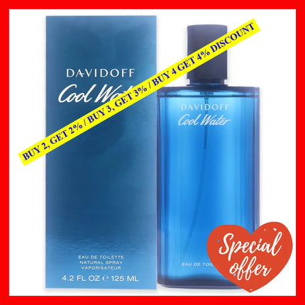 Cool Water By Davidoff For Men - 4.2 Oz Edt Spray