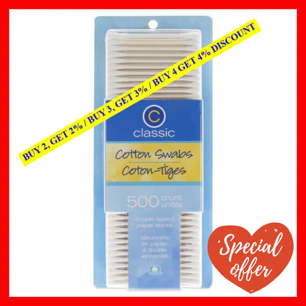 Cotton Swabs By Classic For Unisex - 500 Pc